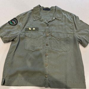 Sanctuary Olive Button-Up Shirt